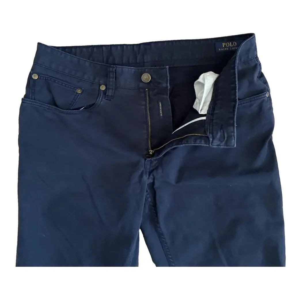 Polo Ralph Lauren Men's Size 30x30 Stretch Slim Fit Leather Patch Chino Pants